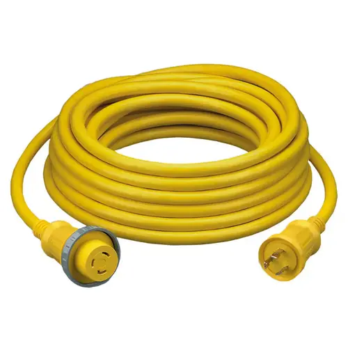 Hubbell Marine Cable, 30A 125V, 25ft, Yellow Hubbell Marine Cable, 30A 125V, 25ft, Yellow