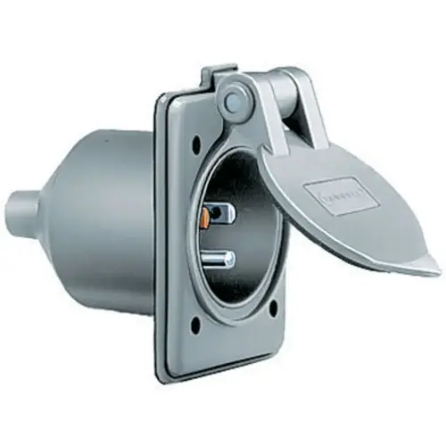 Hubbell Marine Hull Inlet, 15A 125V, 5-15P, Gray Hubbell Marine Hull Inlet, 15A 125V, 5-15P, Gray