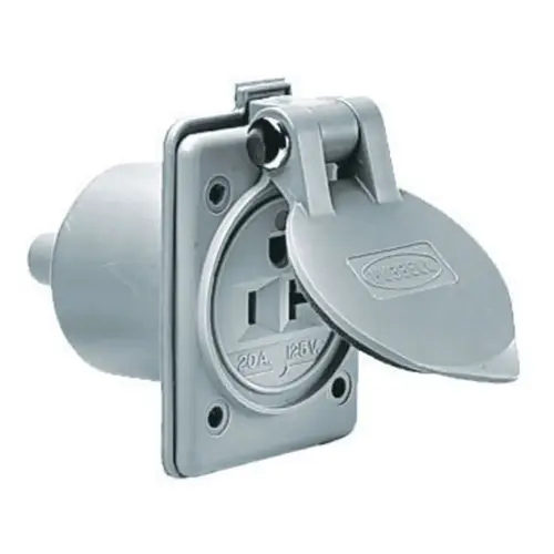 Hubbell Marine Hull Outlet, 20A 125V, 5-20R, Gray Hubbell Marine Hull Outlet, 20A 125V, 5-20R, Gray