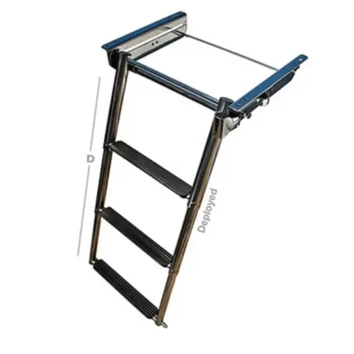 GG Schmitt & Sons 3-Step Undermount Telescoping Ladder, Stainless Steel, 11-5/8" GG Schmitt & Sons 3-Step Undermount Telescoping Ladder, Stainless Steel, 11-5/8"