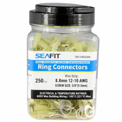 Heat Shrinkable Ring Terminals, 250 Pieces Heat Shrinkable Ring Terminals, 250 Pieces