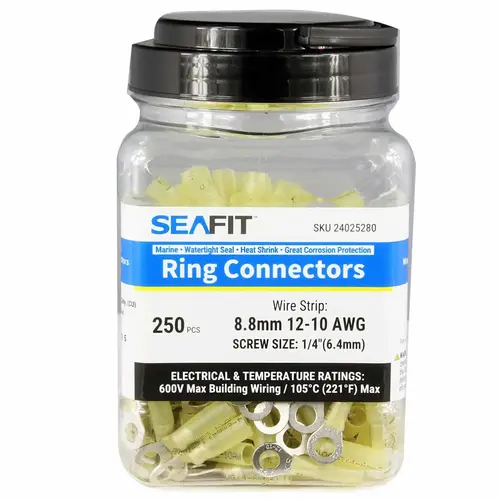 Heat Shrinkable Ring Terminals, 250 Pieces Heat Shrinkable Ring Terminals, 250 Pieces