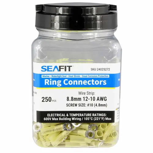 Heat Shrinkable Ring Terminals, 250 Pieces Heat Shrinkable Ring Terminals, 250 Pieces
