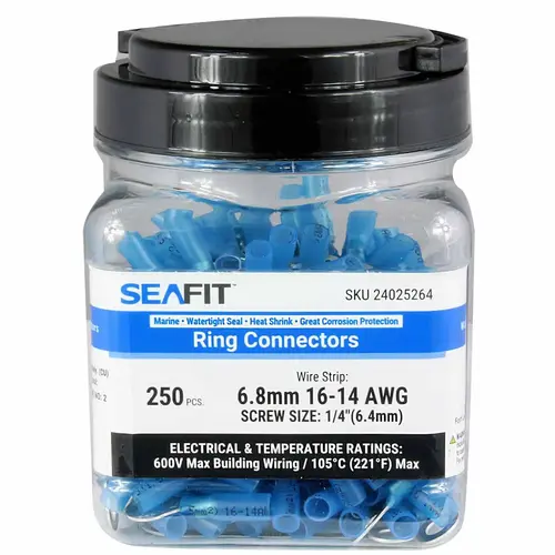 Heat Shrinkable Ring Terminals, 250 Pieces Heat Shrinkable Ring Terminals, 250 Pieces