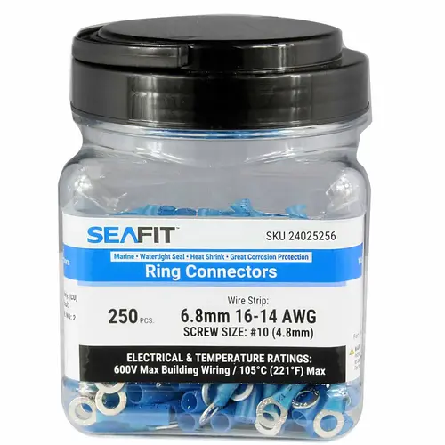 Heat Shrinkable Ring Terminals, 250 Pieces Heat Shrinkable Ring Terminals, 250 Pieces