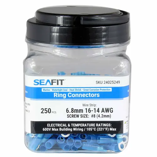 Heat Shrinkable Ring Terminals, 250 Pieces Heat Shrinkable Ring Terminals, 250 Pieces
