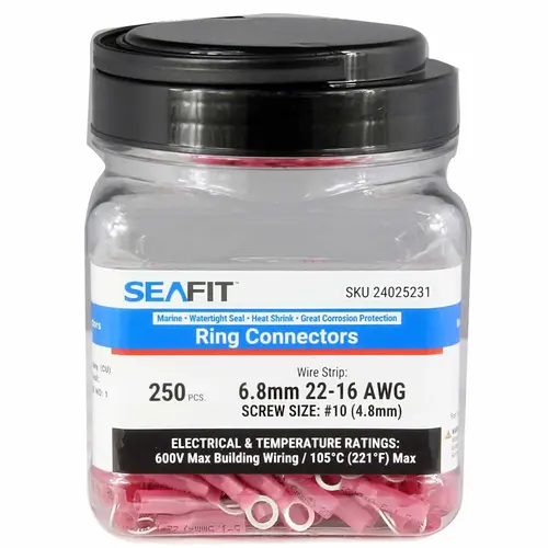 Heat Shrinkable Ring Terminals, 250 Pieces Heat Shrinkable Ring Terminals, 250 Pieces