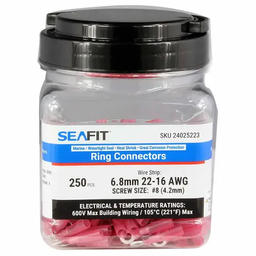 Heat Shrinkable Ring Terminals, 250 Pieces Heat Shrinkable Ring Terminals, 250 Pieces