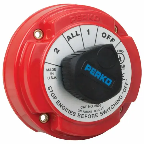 PERKO Medium Duty Battery Selector Switch with AFD Red PERKO Medium Duty Battery Selector Switch with AFD Red