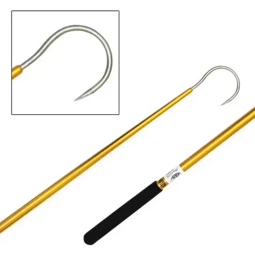 6 ft Taper-Tip Gold Anodized Gaff, 3" Hook Throat 6 ft Taper-Tip Gold Anodized Gaff, 3" Hook Throat