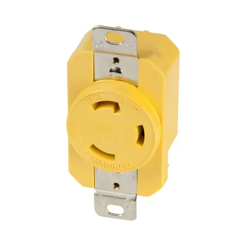 Locking Receptacle, 30A 125V, Yellow Locking Receptacle, 30A 125V, Yellow