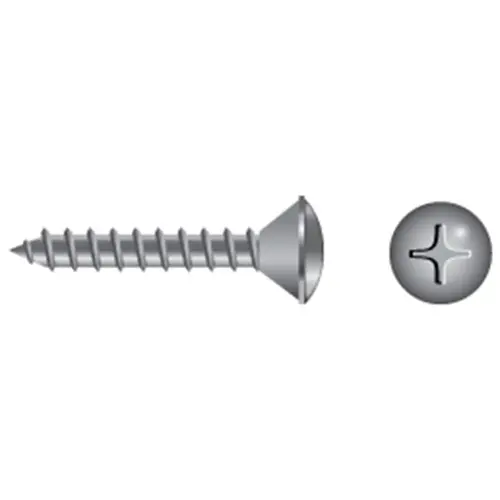 #4 X 1" Stainless Steel Phillips Oval-Head Tapping Screws, 100-Pack #4 X 1" Stainless Steel Phillips Oval-Head Tapping Screws, 100-Pack