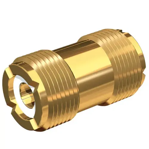 Gold-plated barrel connector for PL-259 ended cables Gold-plated barrel connector for PL-259 ended cables