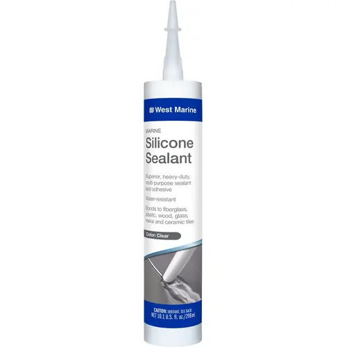 Marine Silicone Sealant, Clear, 10 oz. Tube Marine Silicone Sealant, Clear, 10 oz. Tube