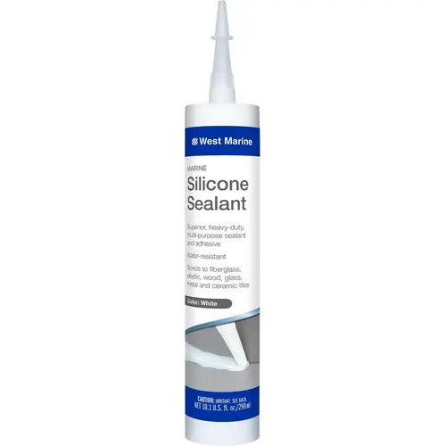 Marine Silicone Sealant, White, 10 oz. Tube Marine Silicone Sealant, White, 10 oz. Tube
