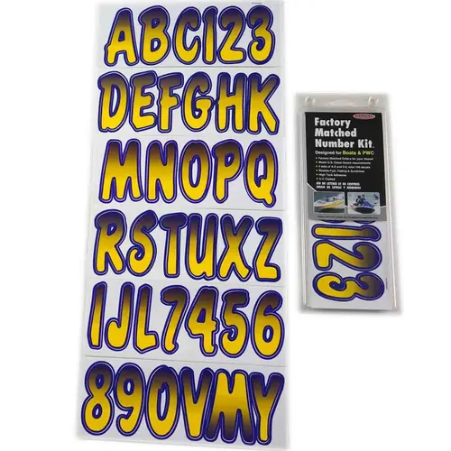3" Letter/Number Kit, Yellow/Purple 3" Letter/Number Kit, Yellow/Purple
