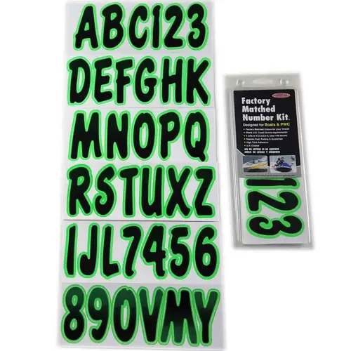 3" Letter/Number Kit, Black/Kiwi 3" Letter/Number Kit, Black/Kiwi