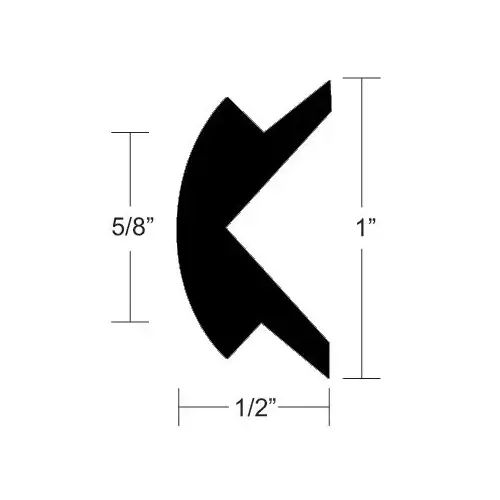 V12-0303 Flexible Vinyl Insert, L 70 ft, H 1", W 1/2" White V12-0303 Flexible Vinyl Insert, L 70 ft, H 1", W 1/2" White