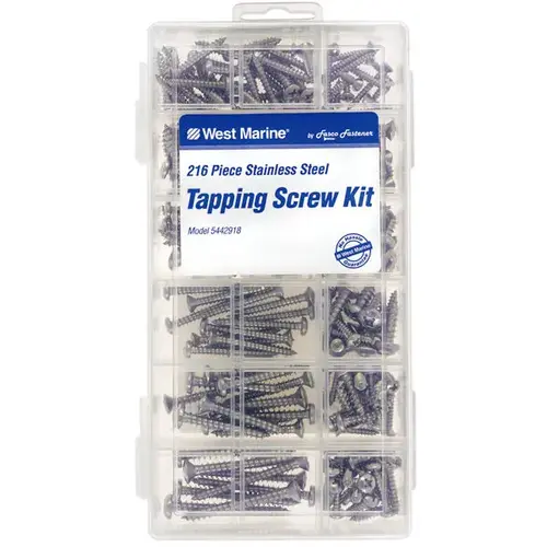 Stainless Steel Tapping Screw Kit, 216-Pack Stainless Steel Tapping Screw Kit, 216-Pack