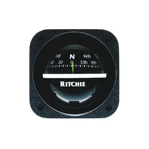 Explorer Bulkhead-Mount Compass, Black Explorer Bulkhead-Mount Compass, Black