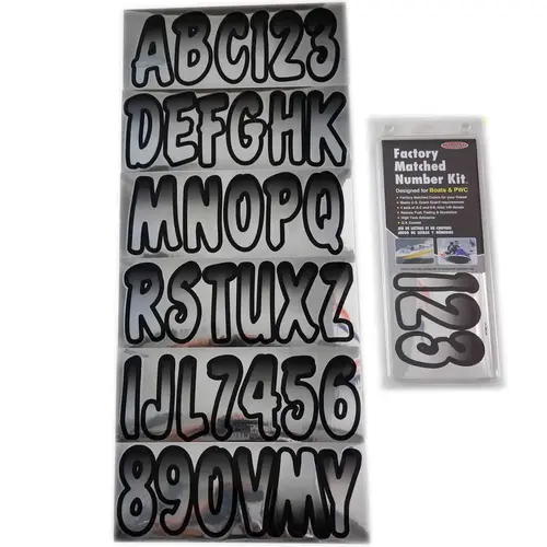 3" Letter/Number Kit, Chrome/Black Faded 3" Letter/Number Kit, Chrome/Black Faded