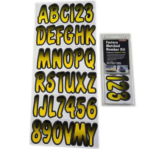 3" Letter/Number Kit, Yellow/Black Faded 3" Letter/Number Kit, Yellow/Black Faded