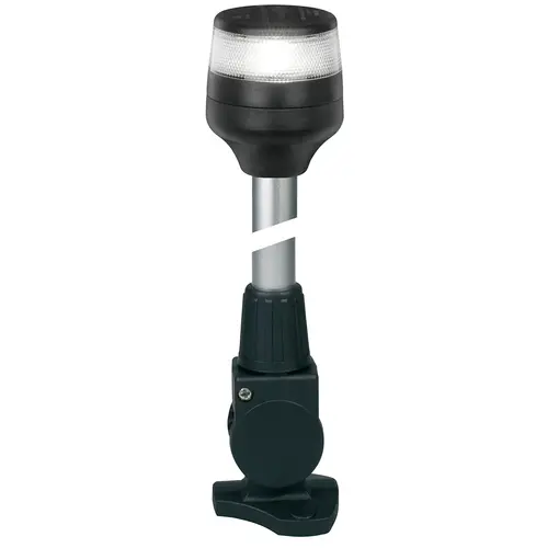 Base Mount Fold-Down LED All-Round Navigation Pole Light, Black Housing, 20", 2 Nautical Miles Visibility Base Mount Fold-Down LED All-Round Navigation Pole Light, Black Housing, 20", 2 Nautical Miles Visibility