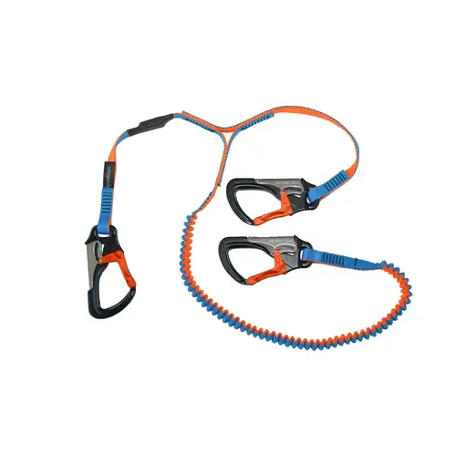 Spinlock Lightweight 3 Clip Safety Line, 1m Fixed Plus 2m Elasticated Blue & Orange Spinlock Lightweight 3 Clip Safety Line, 1m Fixed Plus 2m Elasticated Blue & Orange
