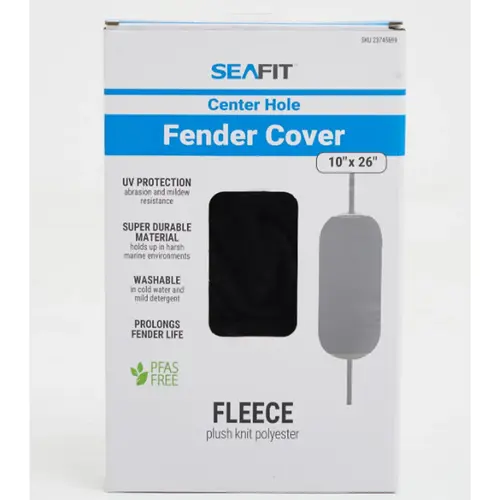 10" x 26" Center Hole Fleece Fender Cover, Black 10" x 26" Center Hole Fleece Fender Cover, Black