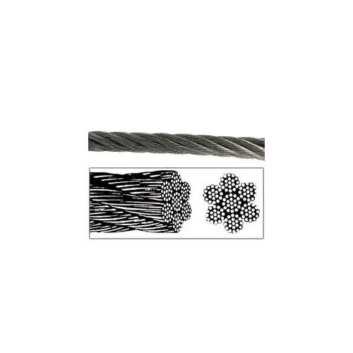 7 x 19 Flexible Wire, 3/32" Wire Dia., 920lb. Breaking Strength 7 x 19 Flexible Wire, 3/32" Wire Dia., 920lb. Breaking Strength