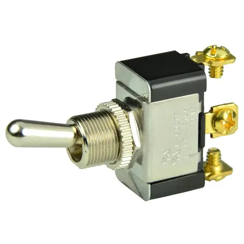 Chrome Plated Toggle Switch, On/Off/(On), SPDT Chrome Plated Toggle Switch, On/Off/(On), SPDT