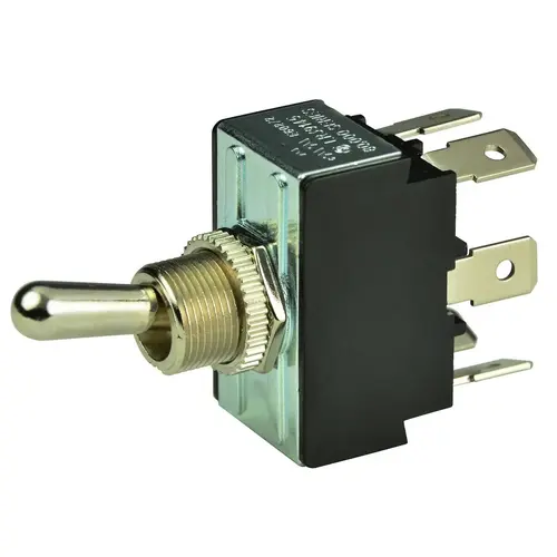Chrome Plated Toggle Switch, On/Off/(On), DPDT Chrome Plated Toggle Switch, On/Off/(On), DPDT