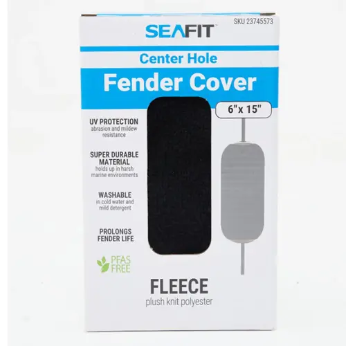 6" x 15" Center Hole Fleece Fender Cover, Black 6" x 15" Center Hole Fleece Fender Cover, Black