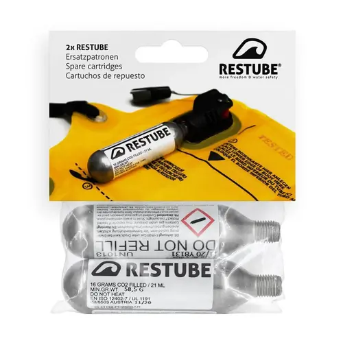 RESTUBE CO2 cartridges (16 g) 2 Pack for Restube Safety Buoy RESTUBE CO2 cartridges (16 g) 2 Pack for Restube Safety Buoy