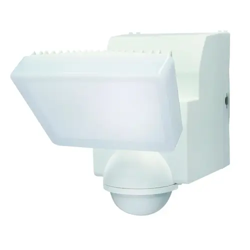White 500 Lm. LED Motion Sensing Battery Operated 1-Head Security Light Fixture White 500 Lm. LED Motion Sensing Battery Operated 1-Head Security Light Fixture