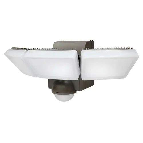 Bronze 1200 Lm. LED Motion Sensing Battery Operated 3-Head Security Light Fixture Bronze 1200 Lm. LED Motion Sensing Battery Operated 3-Head Security Light Fixture