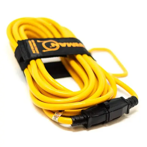 25 ft Medium Duty 5-15P to 5-15R Household Power Cord With Storage Strap 25 ft Medium Duty 5-15P to 5-15R Household Power Cord With Storage Strap