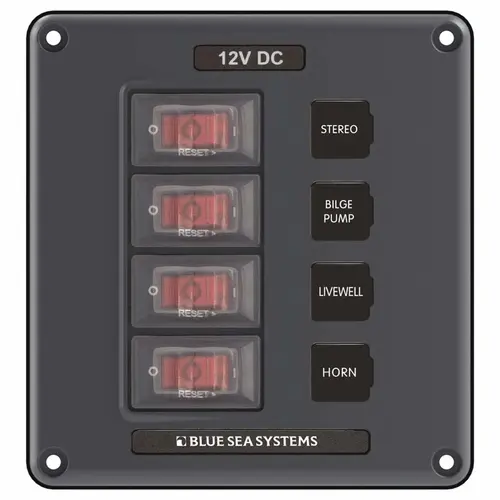Water-Resistant Circuit Breaker Switch Panel, 4 Positions Water-Resistant Circuit Breaker Switch Panel, 4 Positions