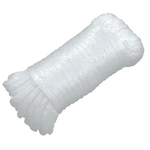 3/16" x 50 ft Utility Line, Solid Braid Nylon, White 3/16" x 50 ft Utility Line, Solid Braid Nylon, White