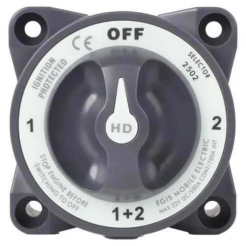 Heavy Duty-Series 600A Battery Selector Switch Off/1/Both/2 Heavy Duty-Series 600A Battery Selector Switch Off/1/Both/2