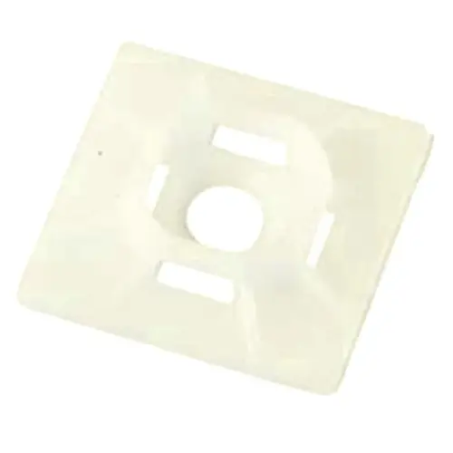 Nylon Adhesive Cable Tie Mount, Natural Color, 5-Pack White Nylon Adhesive Cable Tie Mount, Natural Color, 5-Pack White