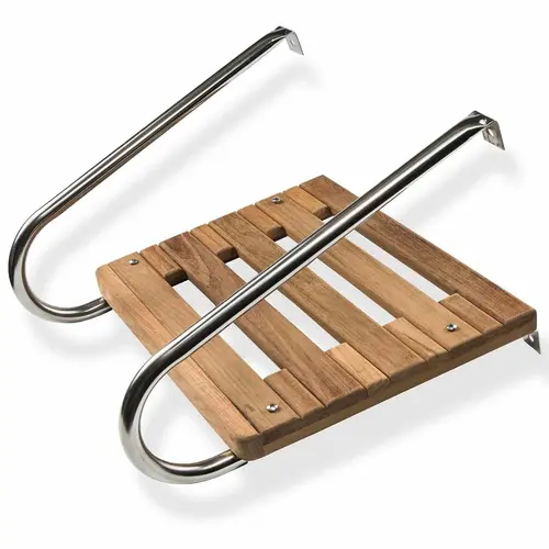 Teak Swim Platform, for Boats with Inboard/ Outboard Motor Teak Swim Platform, for Boats with Inboard/ Outboard Motor