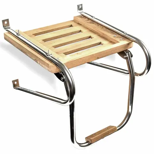 Teak Swim Platform with Step, Inboard/Outboard Teak Swim Platform with Step, Inboard/Outboard