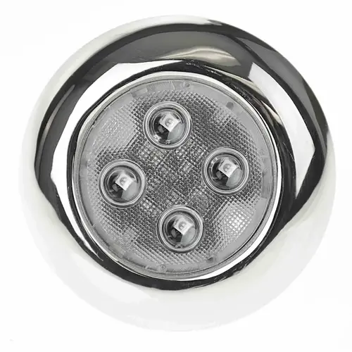 Stainless Steel Surface-Mount 3" LED Light, Blue Stainless Steel Surface-Mount 3" LED Light, Blue