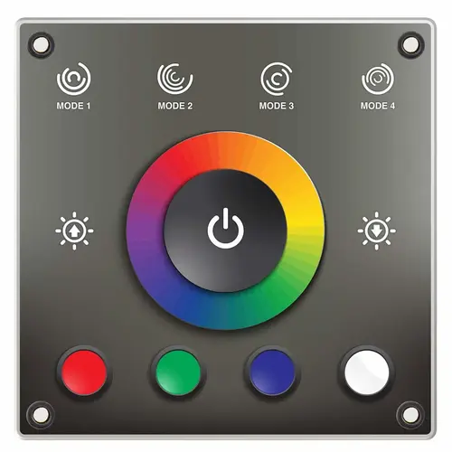Helm Mount LED RGBW Controller, Water Resistant, Touch Sensitive, Multifunction Helm Mount LED RGBW Controller, Water Resistant, Touch Sensitive, Multifunction