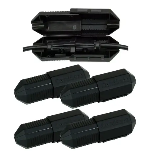 CordSafe Plus Extension Cord Safety Cover, Water Resistant Plug Protector, Black, 4-Pack CordSafe Plus Extension Cord Safety Cover, Water Resistant Plug Protector, Black, 4-Pack