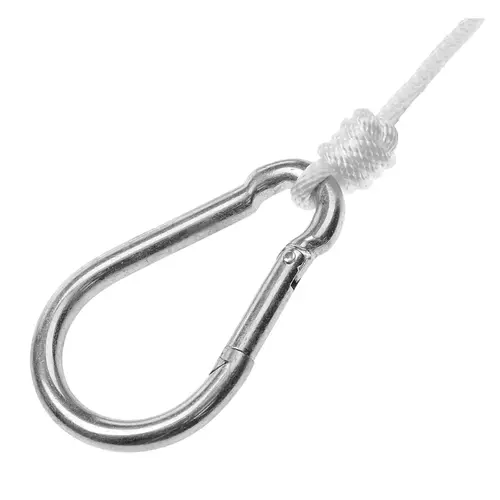 3/16" x 50 ft Anchor Line with Hook, Solid Braid, White 3/16" x 50 ft Anchor Line with Hook, Solid Braid, White