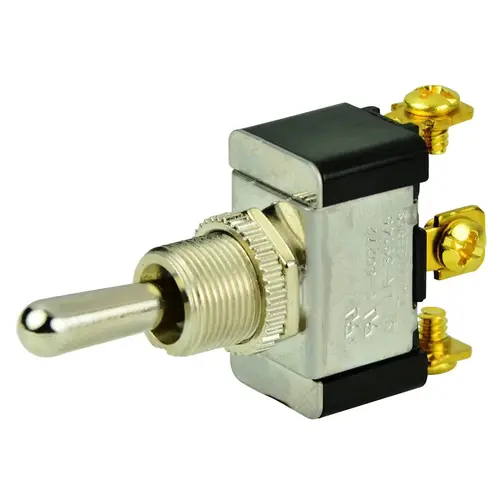 Chrome Plated Toggle Switch, (On)/Off/(On), SPDT Chrome Plated Toggle Switch, (On)/Off/(On), SPDT