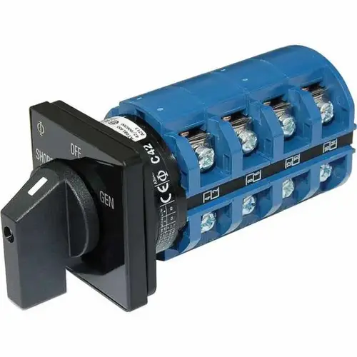 65A Rotary Source Selector, OFF + 2 Position, 4 Poles, 120+120/240V 65A Rotary Source Selector, OFF + 2 Position, 4 Poles, 120+120/240V