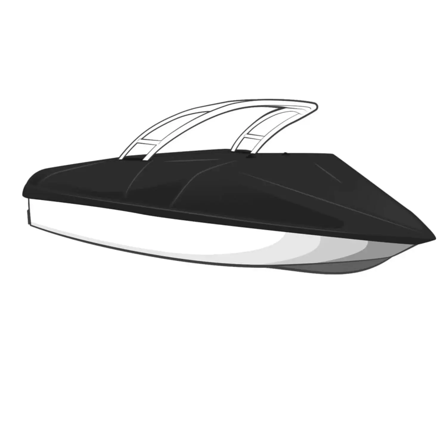 WESTLAND Exact Fit Boat Cover For 2000-2001 Malibu Escape 23 W/Eci Tower- Sharkskin Supreme - Black ML4724-22129746